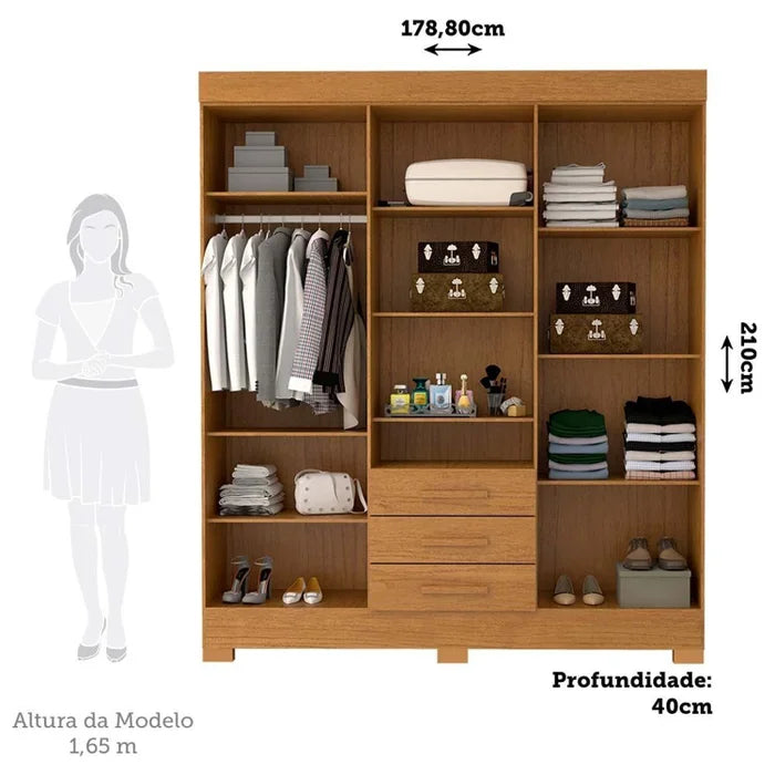 Guarda-Roupa ACP Débora Capelinha 6 portas com Espelho