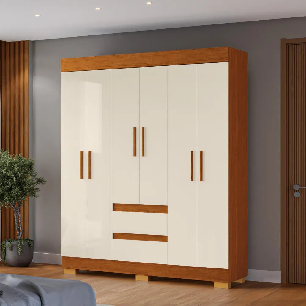 Guarda-Roupa ACP Maya 6 Portas com Pés