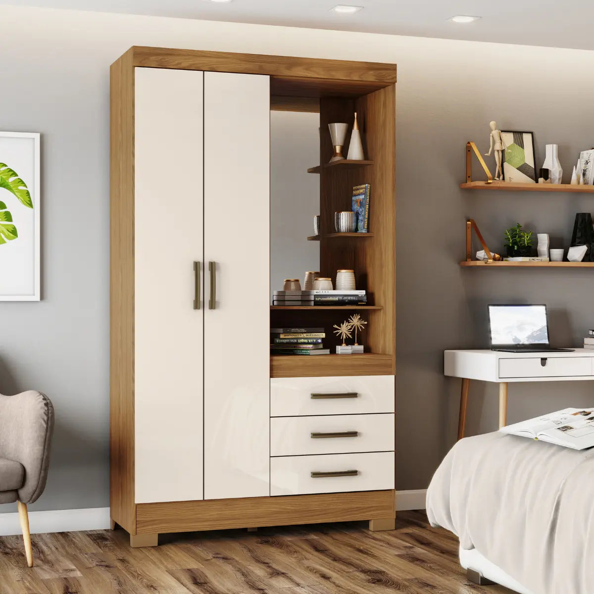 Guarda-Roupa Henn Briz 2 Portas 3 Gavetas