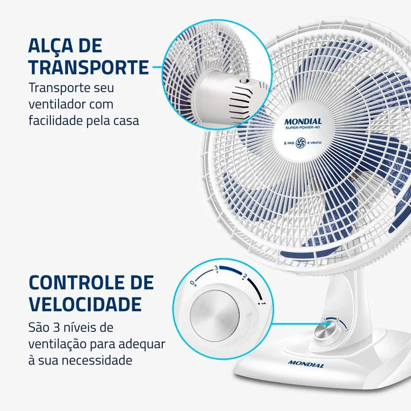Ventilador de Mesa Mondial 6 pás