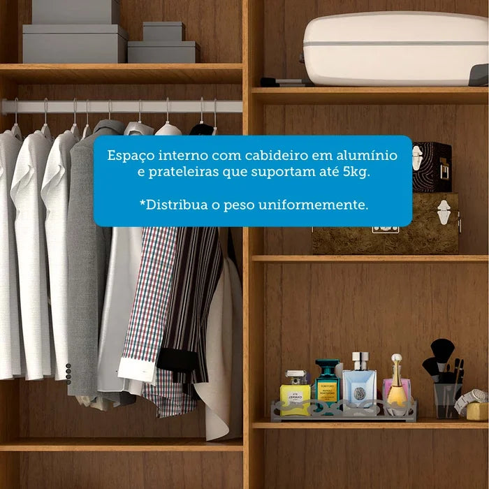 Guarda-Roupa ACP Débora Capelinha 6 portas com Espelho