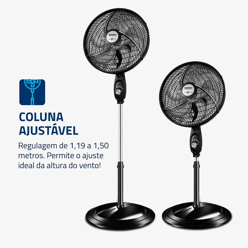 Ventilador de Coluna Mondial 6 pás